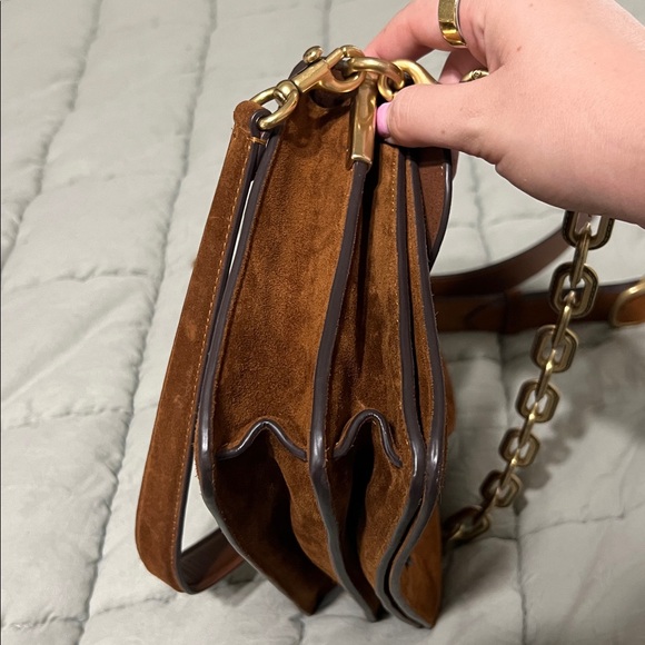 Coach Chain Tabby Shoulder Bag- Warm Brown Suede - Picture 5 of 8